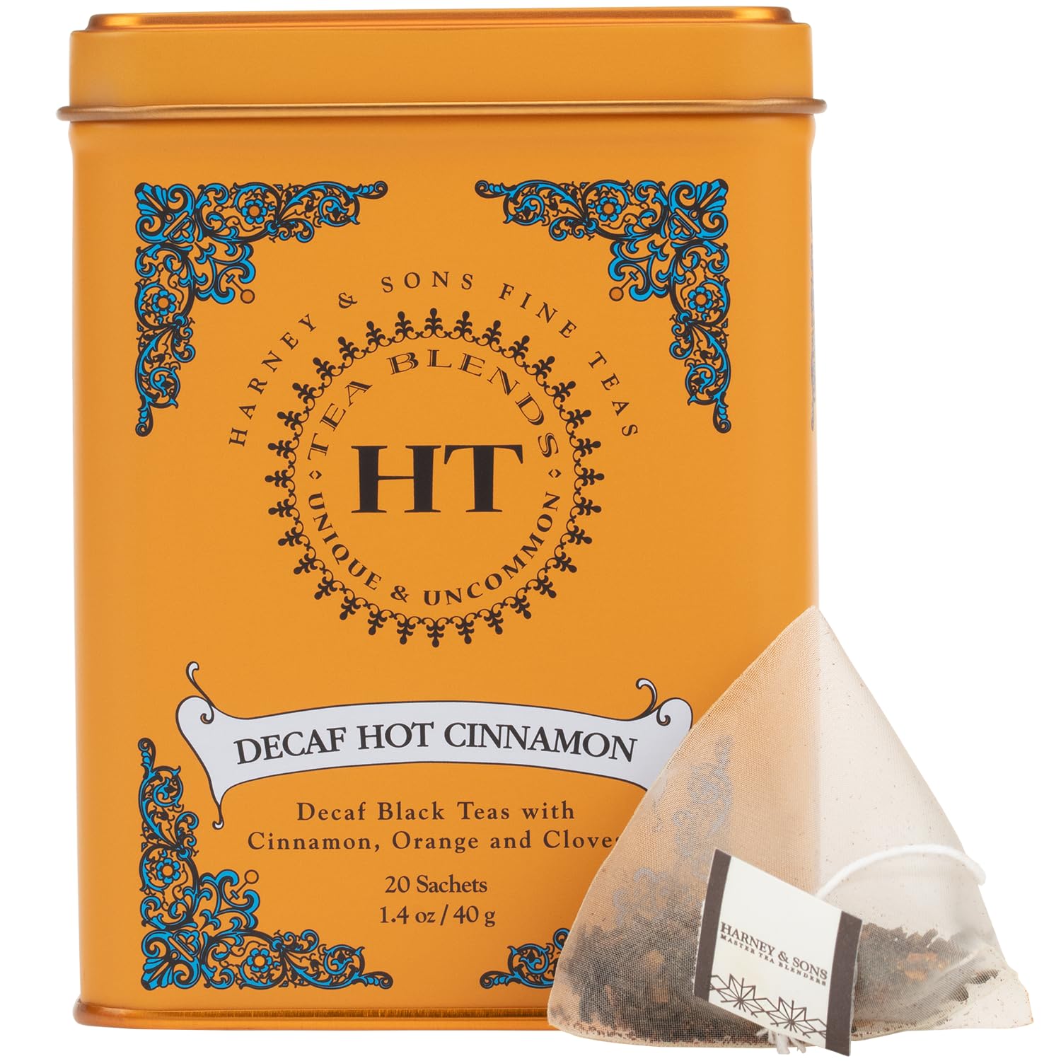 Harney and Sons Decaf Hot Cinnamon , Decaf Flavored Black 20 Sachets per Tin 1.4oz - Image 5