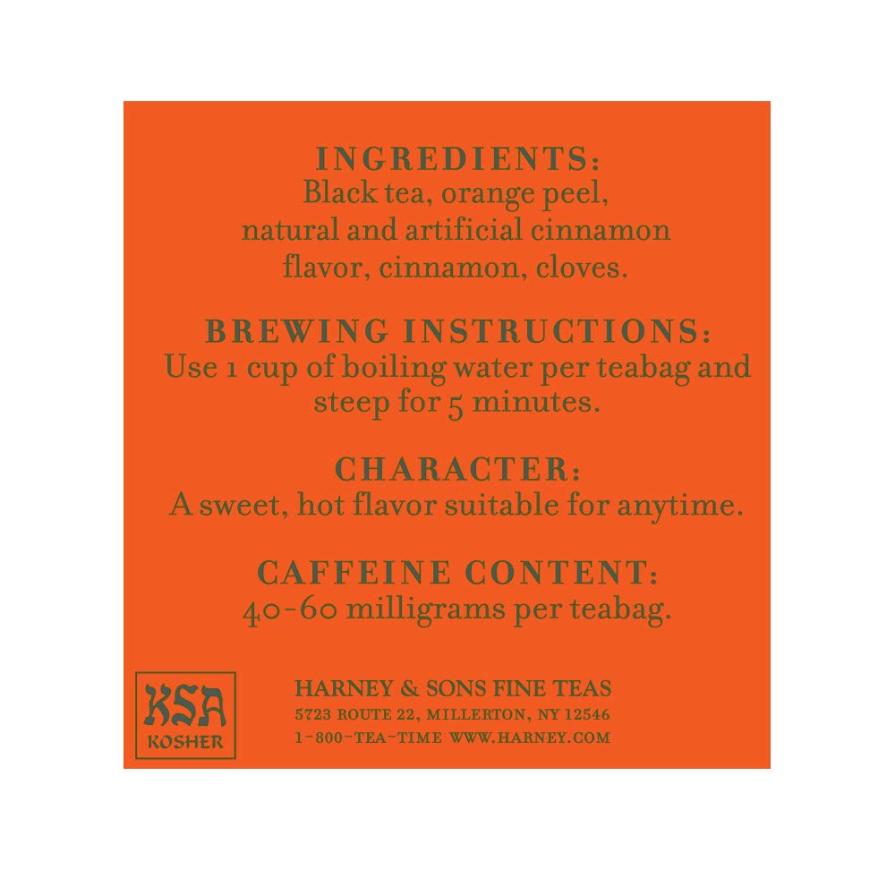 Harney and Sons Hot Cinnamon Spice, a Spicy Black Tea with Cinnamon, Orange Flavors & Sweet Clove - 50 Teabags - Image 5