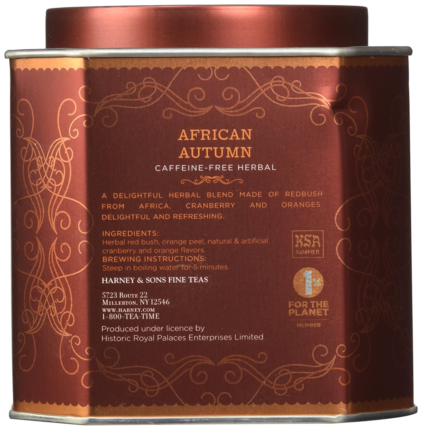 Harney & Sons African Autumn, Herbal Rooibos Tea with Hibiscus, Cranberry, and Orange | 30 sachets, Historic Royal Palaces Collection - Image 4