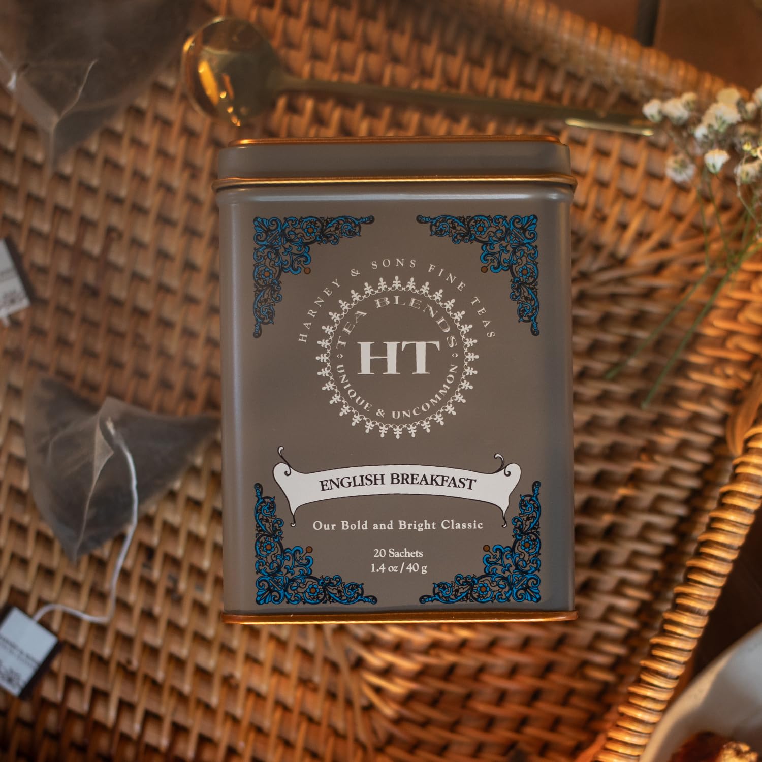 Harney & Sons English Breakfast Tea, Caffeinated, 20ct sachet tin, HT Tea Blends - Image 4