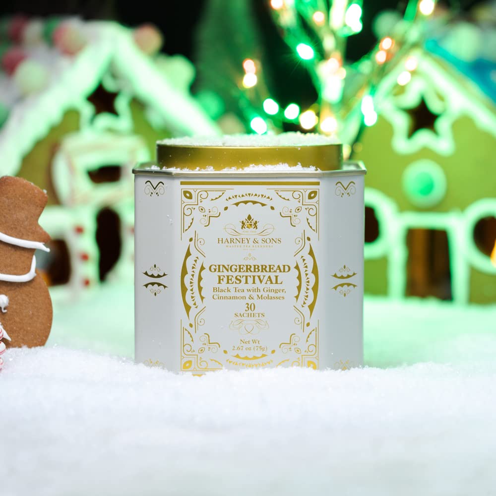 Harney & Sons Gingerbread Tea, 30 Sachets of Gingerbread Festival, a Black Tea with Ginger & Cinnamon - Image 5