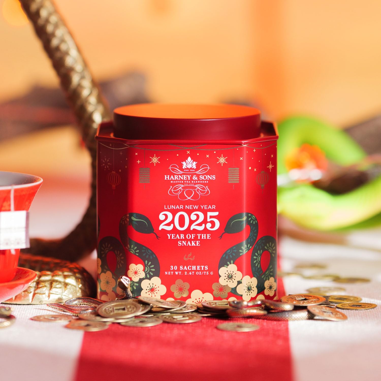 Harney & Sons Lunar New Year 2025 Tea, Year of the Snake, Great for Birthdays, Anniversaries, Black tea with toasted rice, coconut, sesame and caramel flavor - Image 6