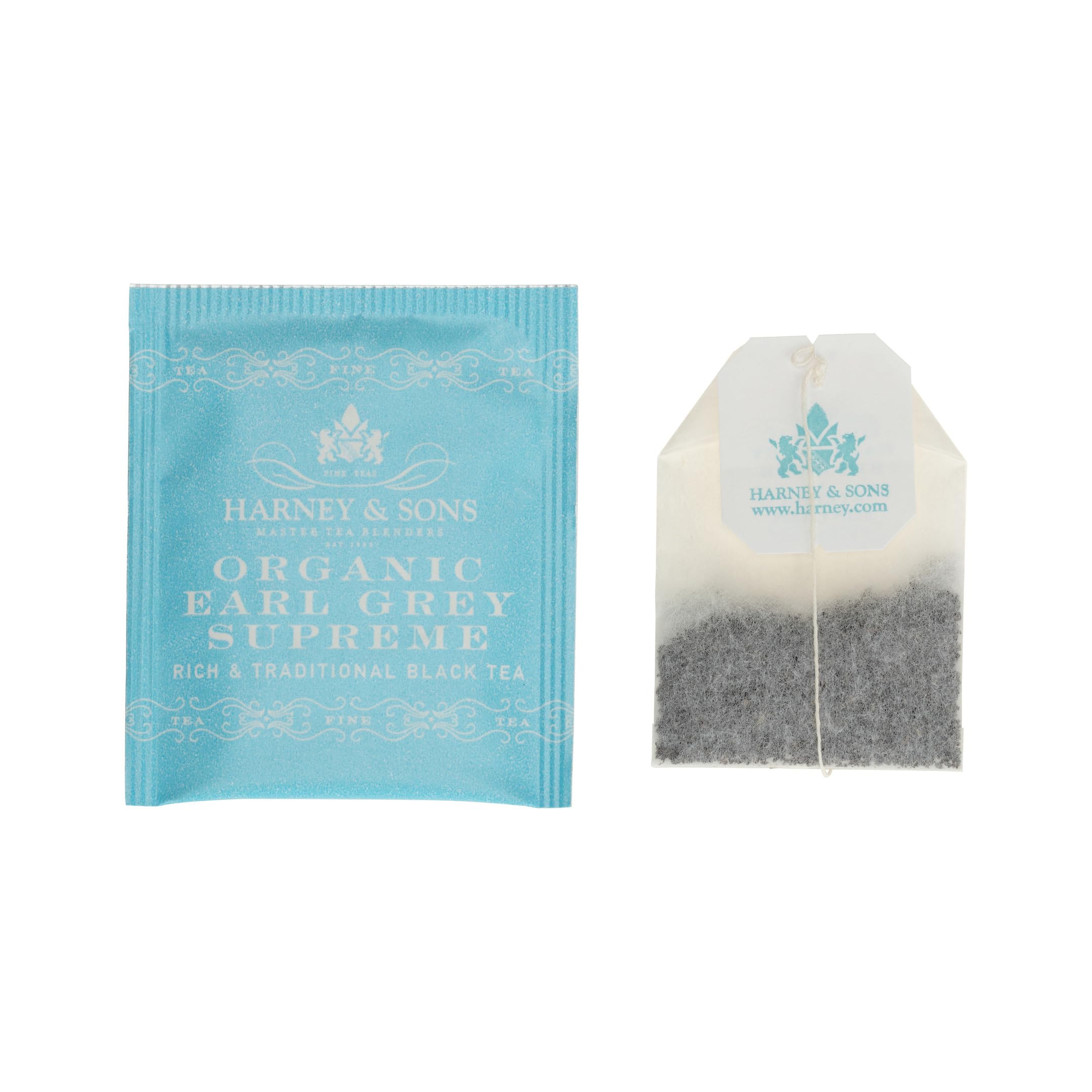 Harney & Sons Organic Earl Grey Supreme | Box of 50 Organic Earl Grey Tea Bags with Black Tea & Bergamot Oil, Individually Wrapped Teabags - Image 3
