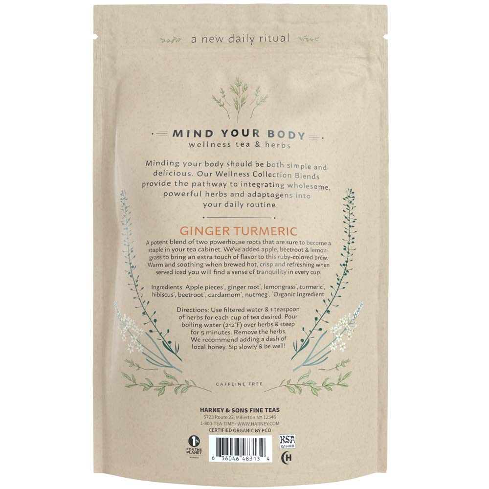 Harney & Sons Organic Ginger Turmeric | 8oz Bag of Loose Ginger and Turmeric - Image 3