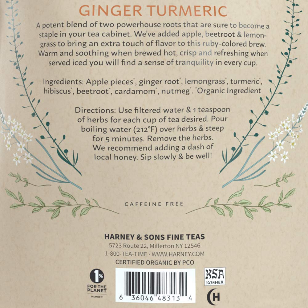 Harney & Sons Organic Ginger Turmeric | 8oz Bag of Loose Ginger and Turmeric - Image 4