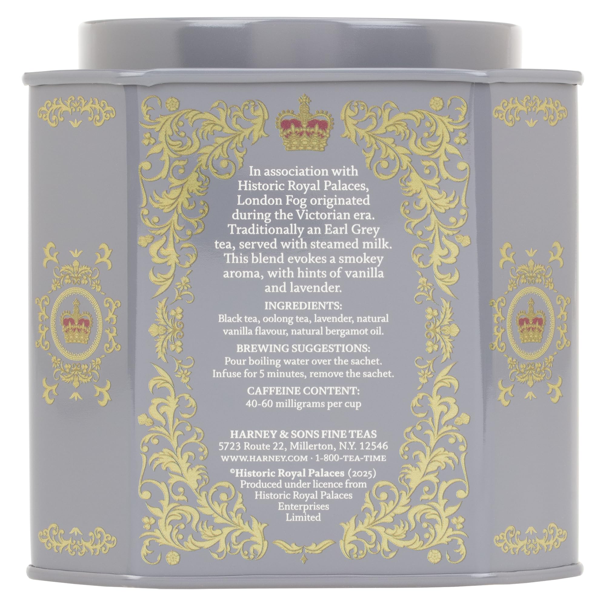 Harney & Sons Victorian London Fog Tea, Black and Oolong Tea with Citrus, Vanilla and Lavender | 30 Sachets, Historic Royal Palaces Collection (Tin Design May Vary) - Image 4