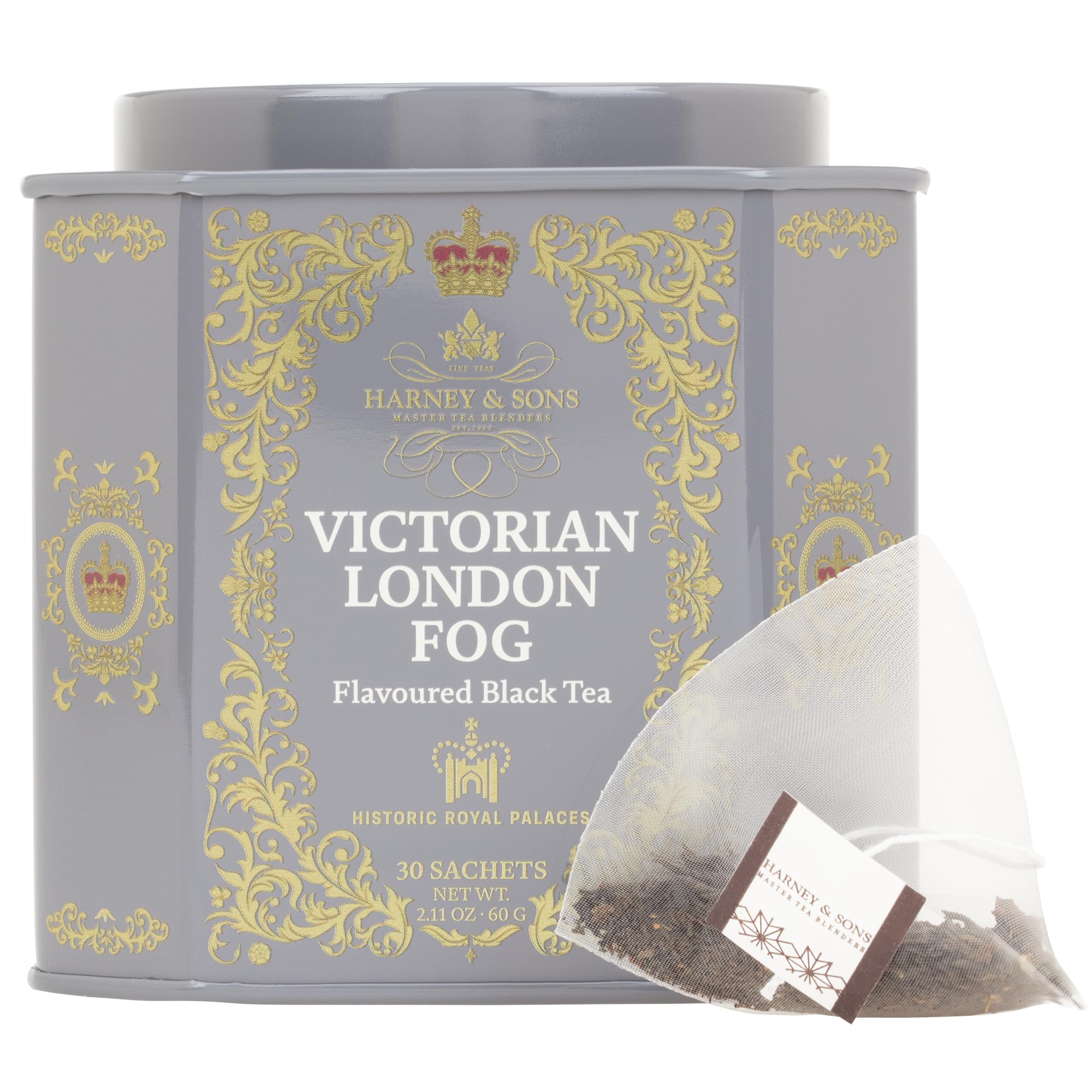 Harney & Sons Victorian London Fog Tea, Black and Oolong Tea with Citrus, Vanilla and Lavender | 30 Sachets, Historic Royal Palaces Collection (Tin Design May Vary) - Image 6