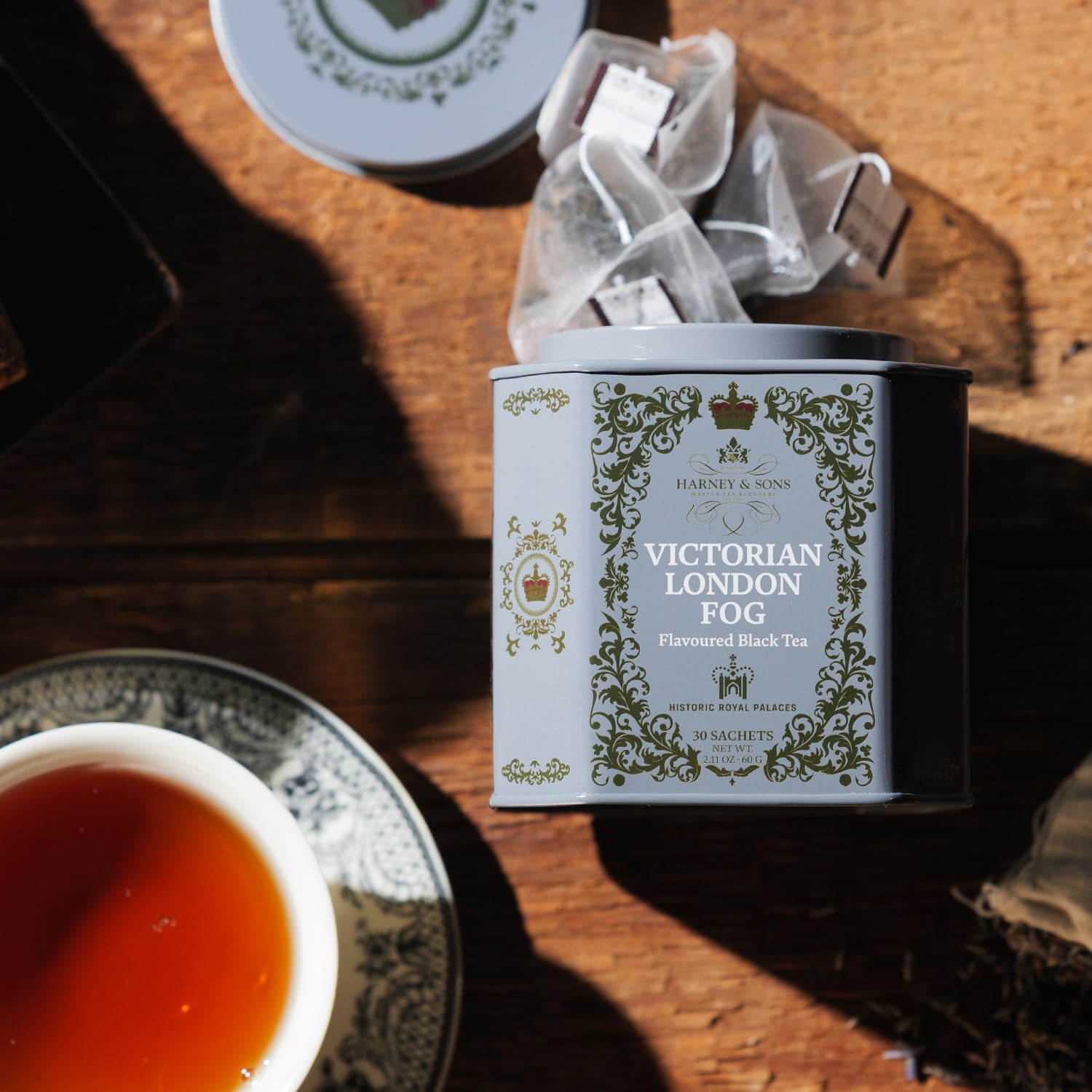 Harney & Sons Victorian London Fog Tea, Black and Oolong Tea with Citrus, Vanilla and Lavender | 30 Sachets, Historic Royal Palaces Collection (Tin Design May Vary) - Image 8